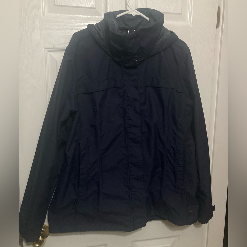 Decathlon blue lined rain jacket
